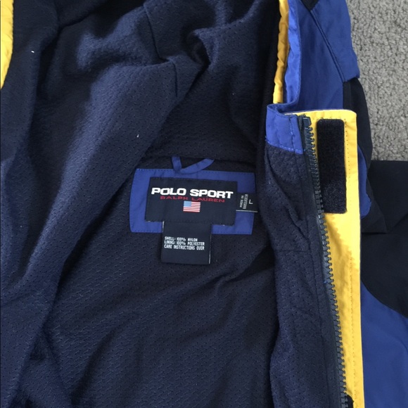 Ralph Lauren Polosport Jacket Blue Navy Yellow Vtg - Picture 4 of 6